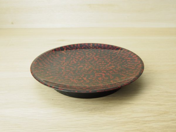 画像1: 唐塗　菓子皿　黒上（赤金）