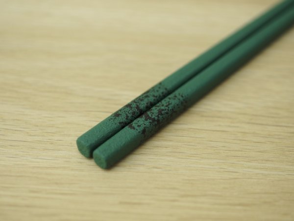 画像4: 紋紗塗　二色箸　大箸 緑