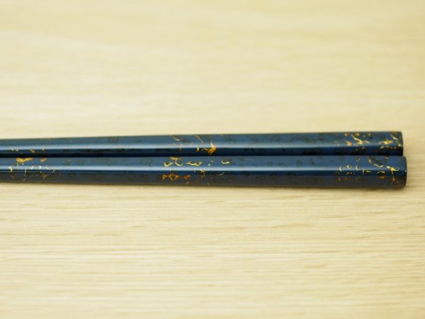 画像5: 唐塗 大箸(黒彩色金仕掛け)