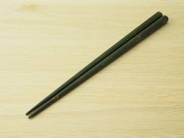 画像4: 唐塗 大箸(黒彩色金仕掛け)