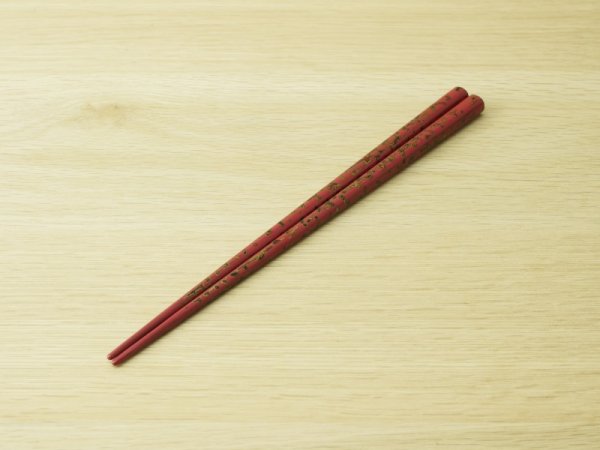 画像1: 唐塗　中箸　ピンク金彩色