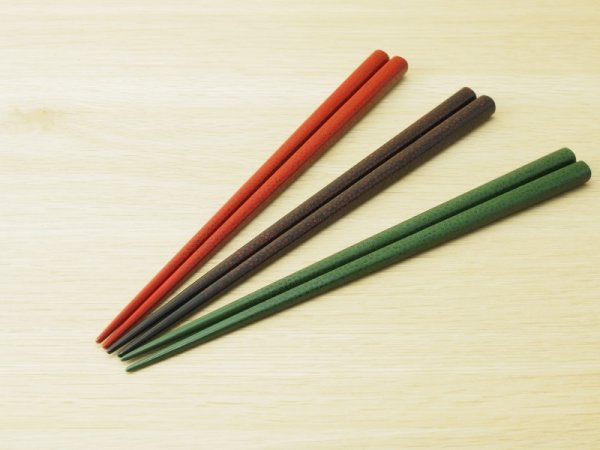 画像1: ななこ塗　中箸　（赤、黒、緑）