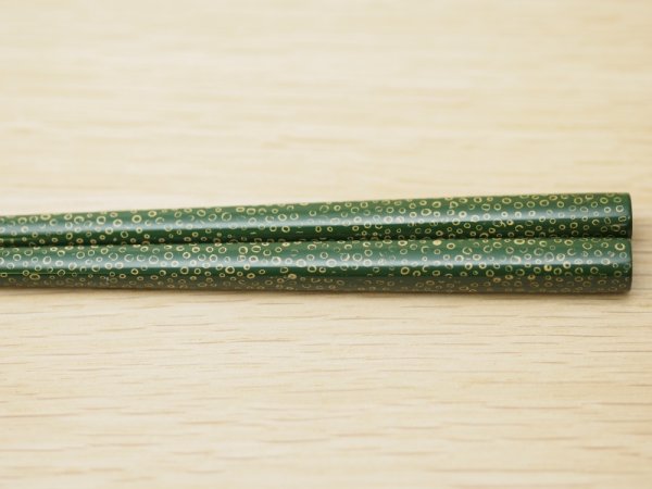 画像4: ななこ塗　中箸　白種　（緑、青）