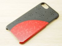 紋紗塗と唐塗　iPhone 7、iPhone 8 用ケース 赤