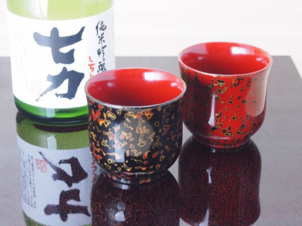 画像11: 唐塗 夫婦お猪口セット(呂上 赤上)