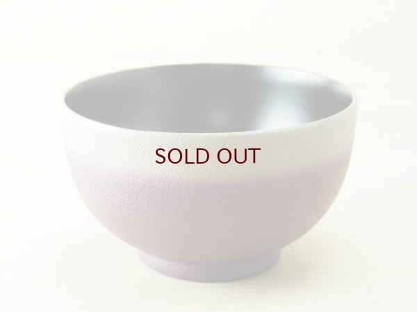 画像3: 夫婦汁椀　紋紗塗２色椀　桐箱付き