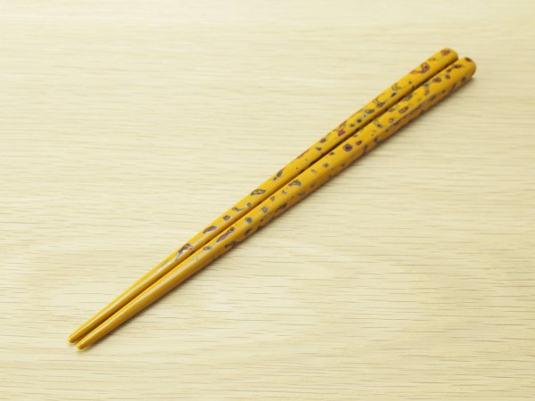 画像1: 唐塗　小箸　黄色（金彩色）