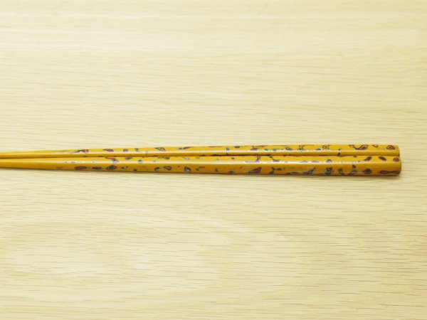 画像2: 唐塗　小箸　黄色（金彩色）