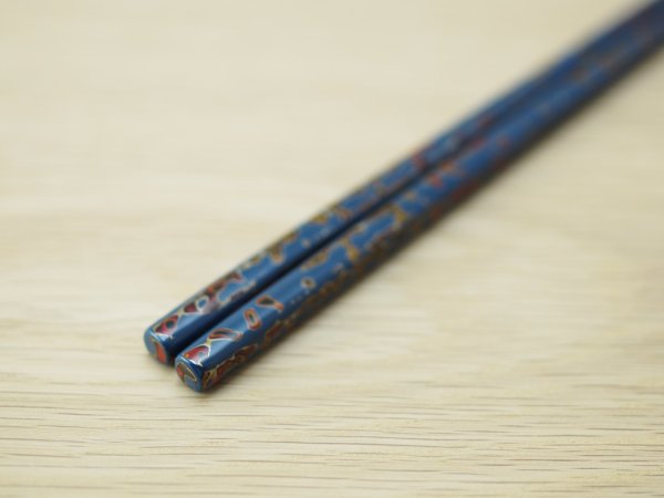 画像3: 唐塗　小箸　青（金彩色）