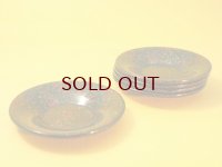 唐塗　茶托4寸5枚組　青上