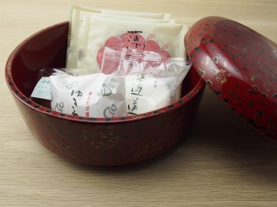 画像3: 蓋付き菓子器 赤上