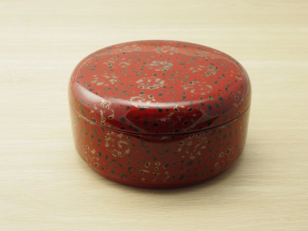 画像1: 蓋付き菓子器 赤上 (1)