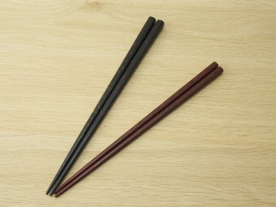 画像1: 夫婦箸セット　紋紗塗唐塗紋様箸