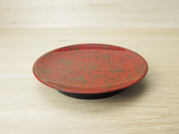 画像1: 唐塗　菓子皿　赤上 (1)