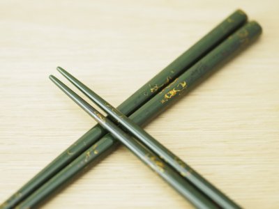 画像3: 唐塗　大箸(黒彩色金仕掛け）