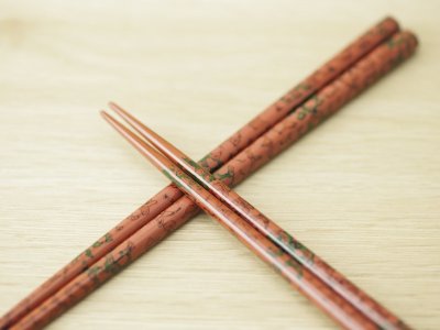 画像1: 唐塗　大箸(白、緑、ピンク）
