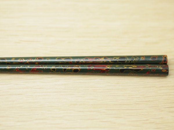 画像5: 唐塗　細箸（呂上、緑上） (5)