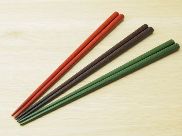 画像1: ななこ塗　大箸　（赤、黒、緑） (1)