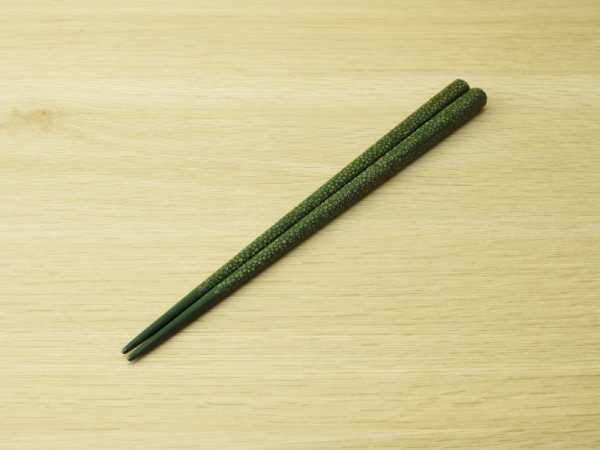 画像2: ななこ塗　中箸　白種　（緑、青） (2)