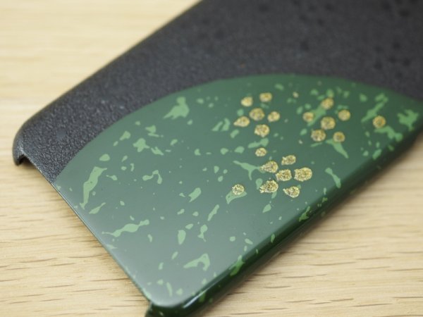 画像3: 紋紗塗と唐塗 iPhone 7、iPhone 8 用ケース 緑 (3)