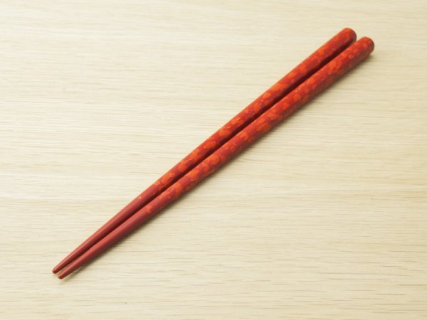 画像3: 夫婦箸セット　唐塗青赤 (3)