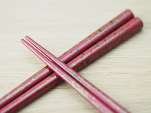 画像7: 夫婦汁椀(箸付) 紺碧・桃 (7)