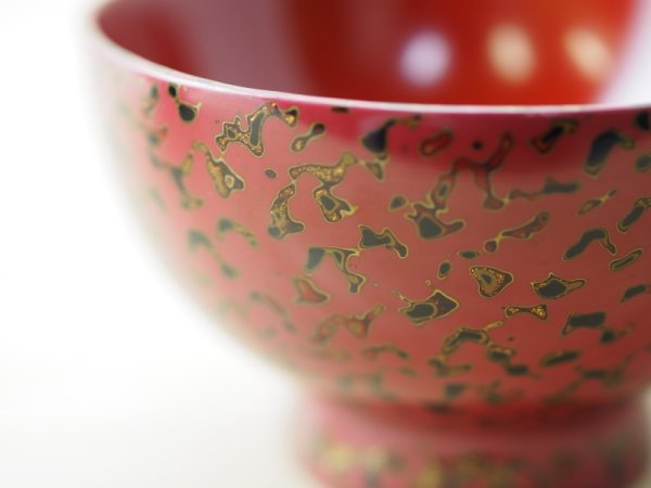 画像5: 夫婦汁椀(箸付) 紺碧・桃 (5)