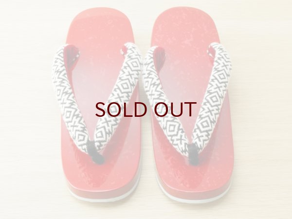 画像2: 唐塗 女下駄 赤上 夏次郎商店(別注) (2)