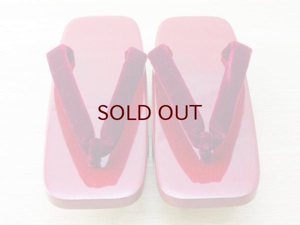 画像2: ななこ塗　女下駄 赤 (2)