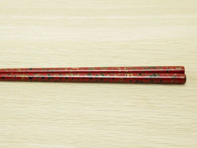 画像2: 唐塗　女性専用箸 赤上金彩色
