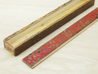 画像1: 唐塗　木製携帯箸箱赤上 (大箸用）