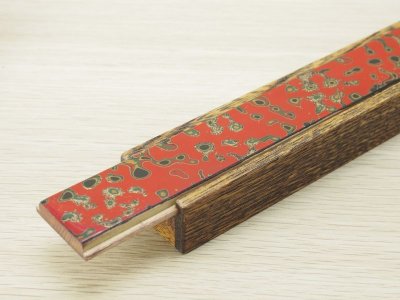 画像2: 唐塗　木製携帯箸箱赤上 (中箸用）