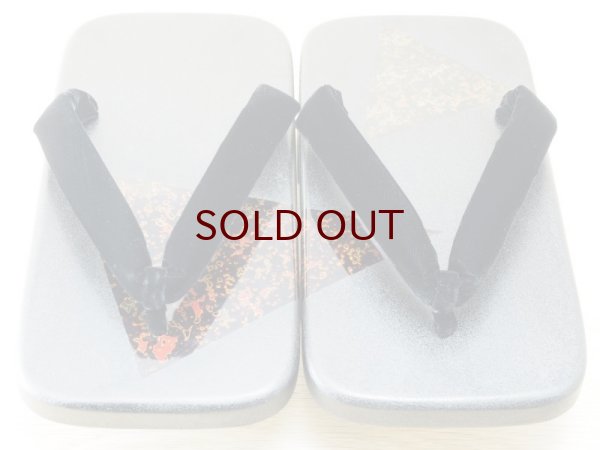 画像2: 紋紗塗　男下駄　唐塗塗り分け模様 (2)