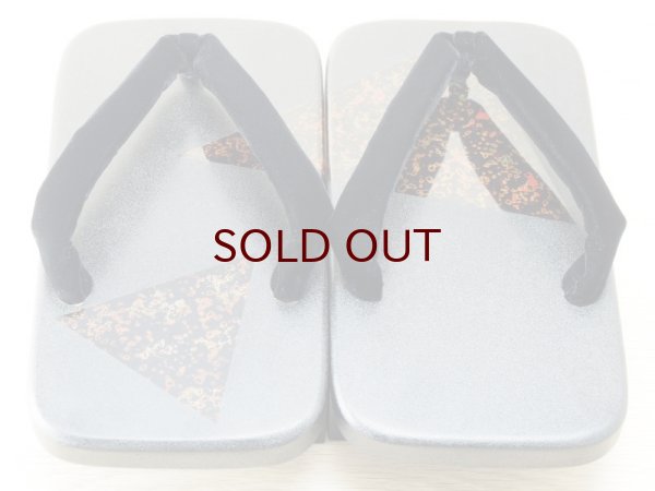 画像3: 紋紗塗　男下駄　唐塗塗り分け模様 (3)