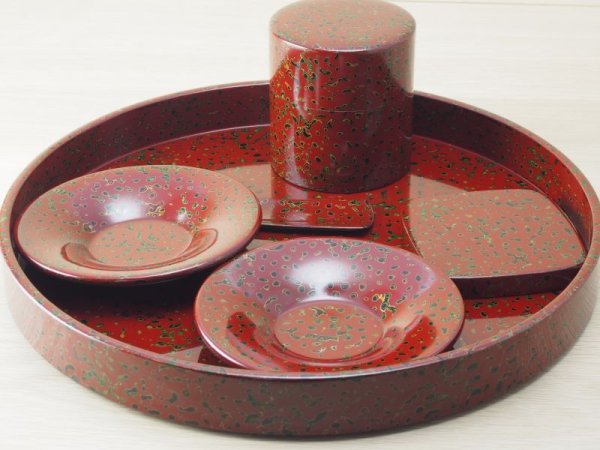 画像3: 唐塗 茶櫃セット 赤上 (3)