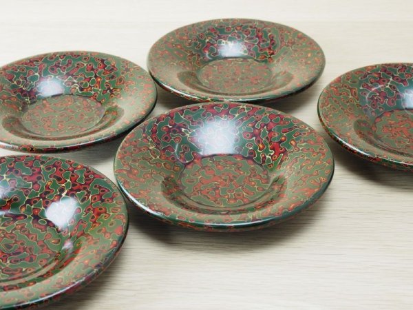 画像5: 唐塗 茶櫃セット 緑赤 (5)