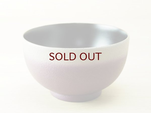 画像3: 夫婦汁椀　紋紗塗２色椀　桐箱付き (3)