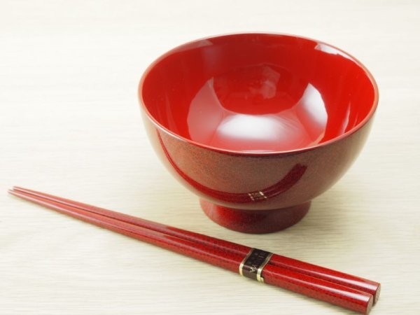 画像3: 夫婦汁椀（箸付）　ななこ塗 (3)