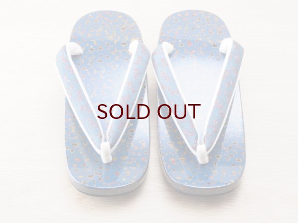 画像3: 唐塗 女下駄青上金彩色 (3)