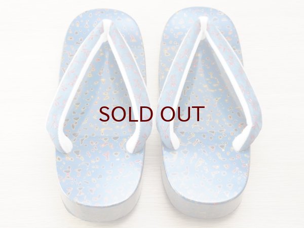 画像2: 唐塗 女下駄青上金彩色 (2)