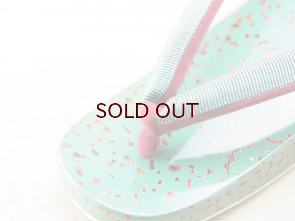 画像5: 唐塗 女下駄緑上金彩色 (5)