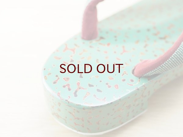 画像6: 唐塗 女下駄緑上金彩色 (6)