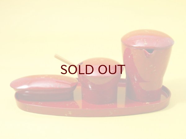 画像1: 唐塗　調味料入れ　赤上白彩色 (1)