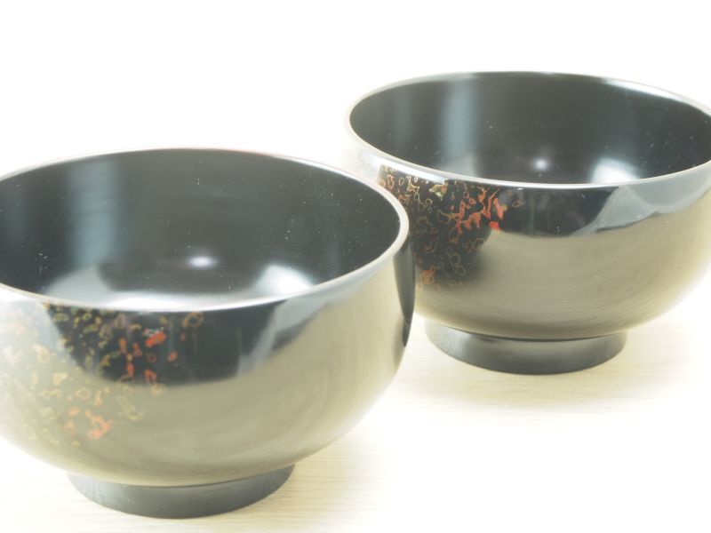 夫婦汁椀（箸付） 唐塗模様 - 津軽塗専門店 恵比須屋